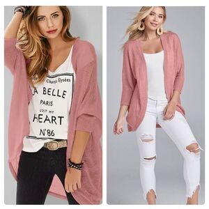 Venus pink oversized knit cardigan sweater size medium